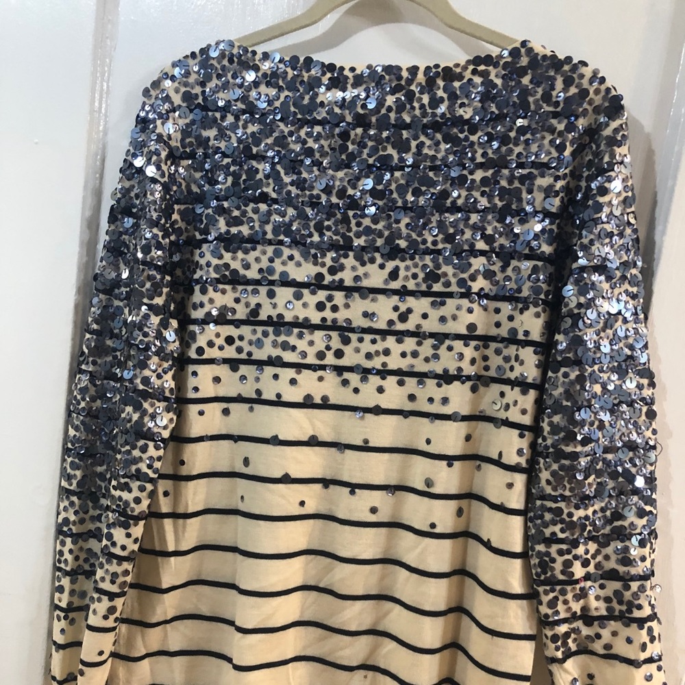 J crew striped and sequin sweater